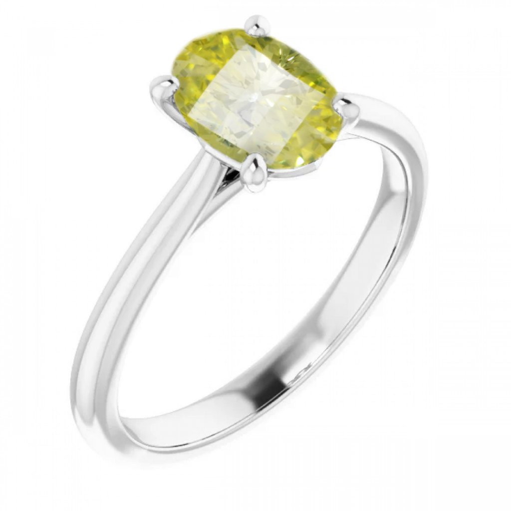 Millennial Sunrise Ring 14k White 0.61 Ct Yellow Vs C23103012